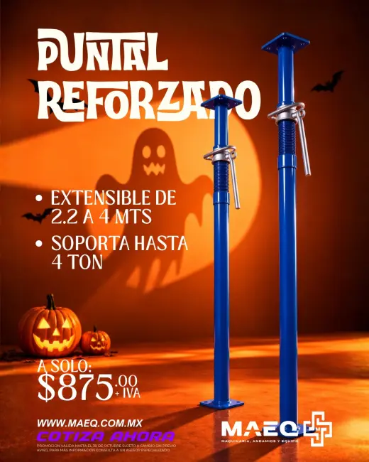 PUNTALES REFORZADOS, EXTENSIBLES HASTA 4m