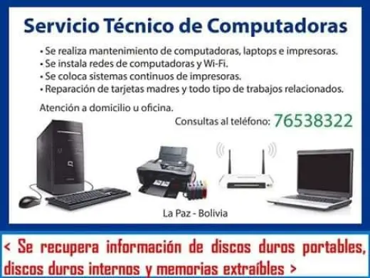 Servicios Técnicos de Computadoras - Mantenimiento y Reparación