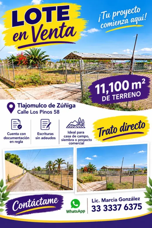 LOTE EN VENTA EN TLAJOMULCO