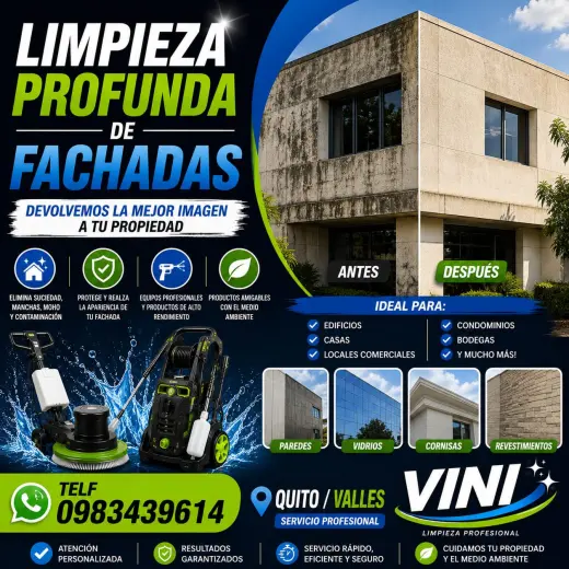 Limpieza de fachadas Quito Teléf; 0983439614