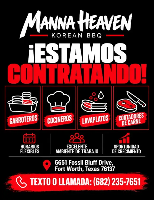 MANNA HEAVEN KOREAN BBQ - ¡ESTAMOS CONTRATANDO!