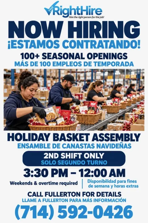 WAREHOUSE ASSOCIATES – NOW HIRING!