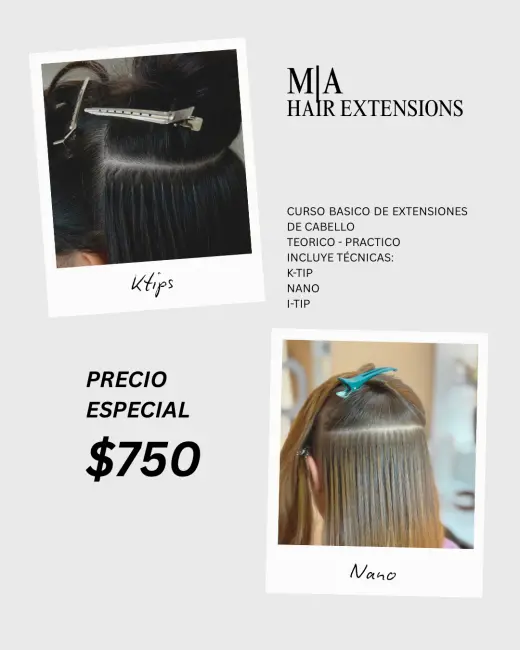 Curso Básico de Extensiones de Cabello - Precio Especial $750
