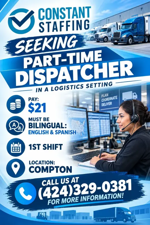 NOW HIRING – Part-Time Dispatcher | Compton, C