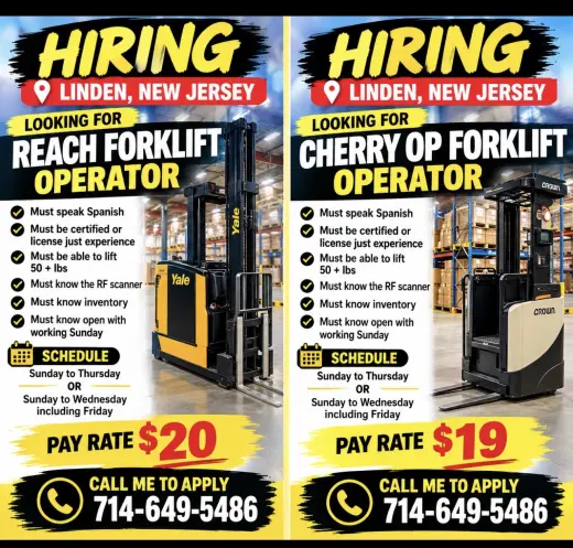 Cherry & Reach Forklift Drivers