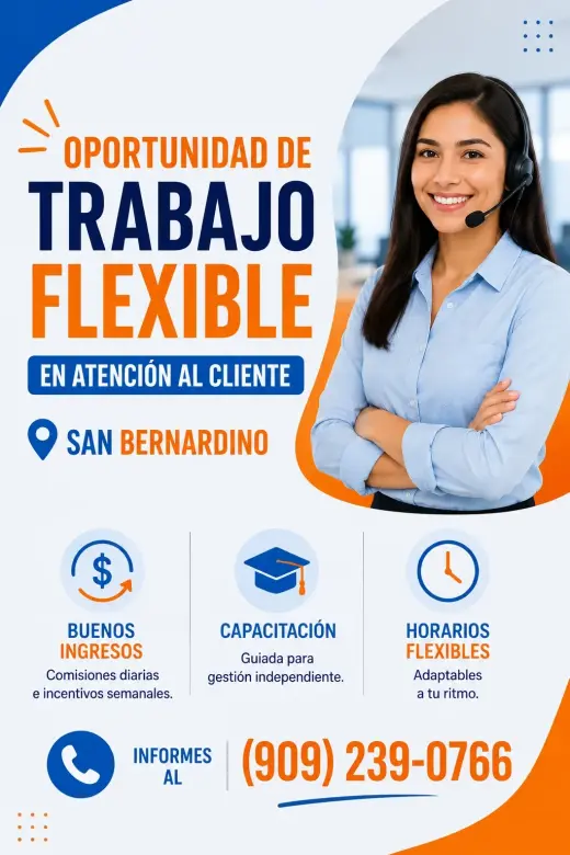 Oportunidad de trabajo flexible en atención al cliente – San Bernardino