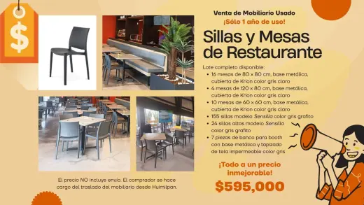 MUEBLES USADOS (CASI NUEVOS) PARA RESTAURANTE