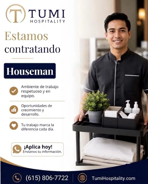 TRABAJO DISPONIBLE DE HOUSEMAN, CONTRATACION INMEDIATA! AUSTIN, TX