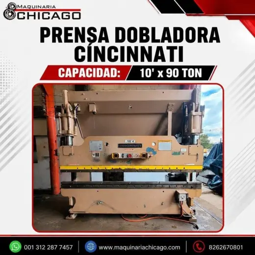 PRENSA DOBLADORA HIDRAULICA CINCINNATI 10' x 90 Ton
