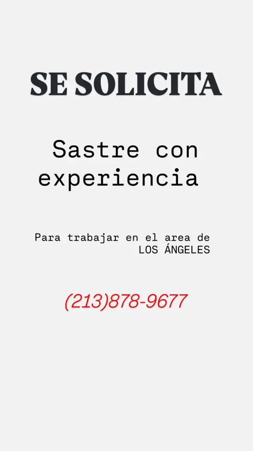 Se solicita SASTRE