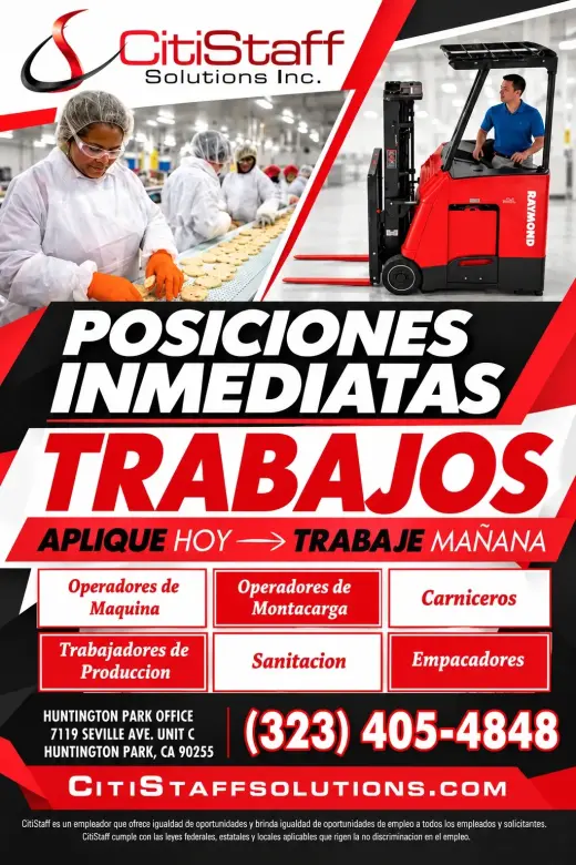 Posiciones Inmediatas en CitiStaff Solutions