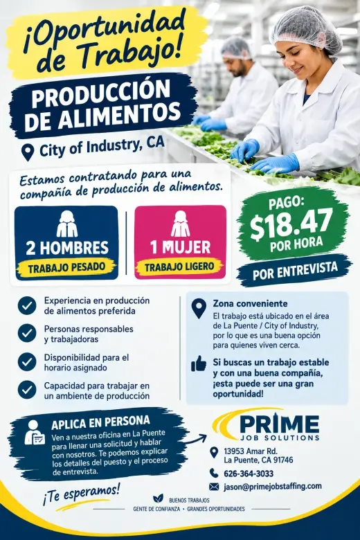 ¿BUSCAS TRABAJO CERCA DE LA PUENTE? 👀
