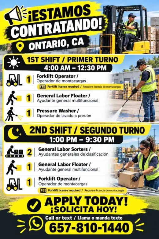 General Labor & Forklift Operators