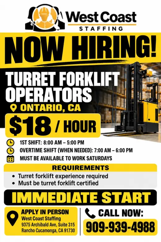 Forklift Operators- Turret