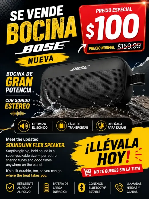 Se Vende Bocina Bose SoundLink Flex Nueva