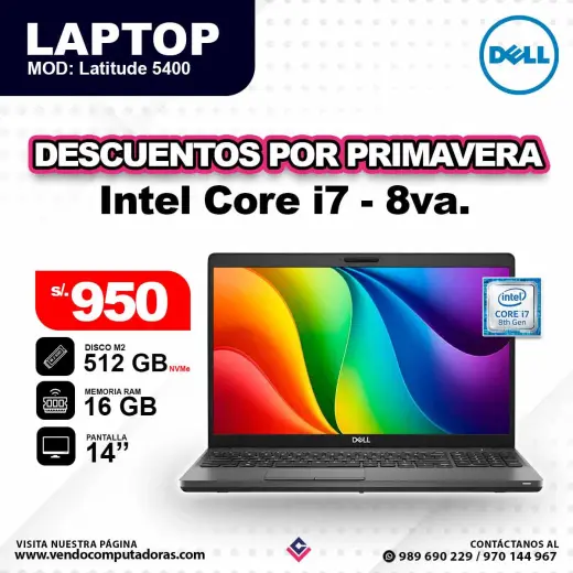 Laptop del Core i7 - 8va / 5400