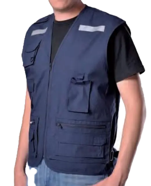Chaleco en gabardina para uniformes de trabajo
