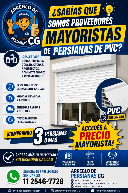 Proveedor Mayorista de Persianas de PVC