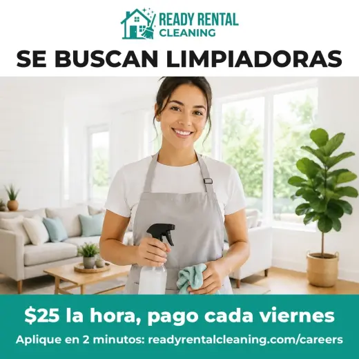 Limpieza de casas y Airbnbs en Los Ángeles, $25 la hora, pago cada viernes