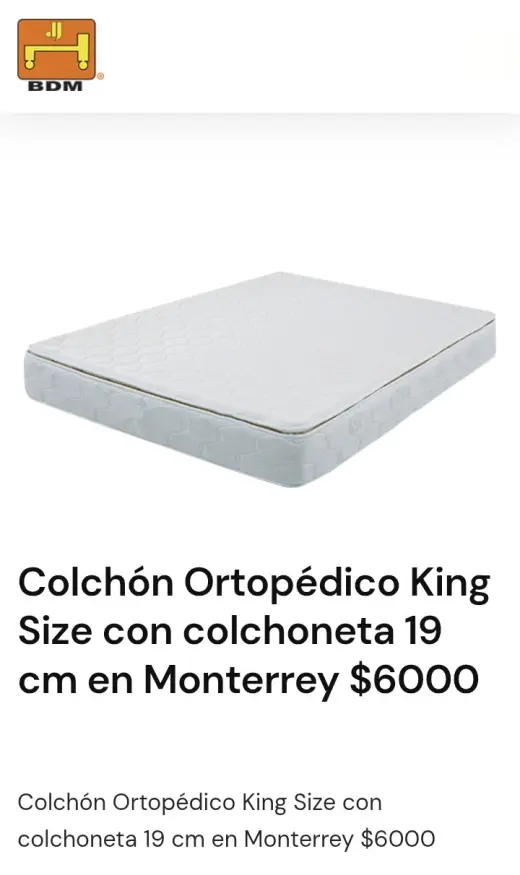 Colchón Ortopédico King Size de 19 cm - ¡Comodidad al Mejor Precio!