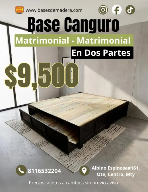 Cama canguro Matrimonial - Matrimonial en 2 partes en Nuevo León I Monterrey