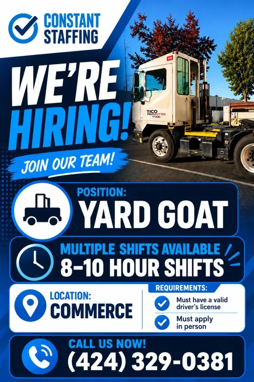 🚨 ¡ÚNETE A NUESTRO EQUIPO! ¡ESTAMOS CONTRATANDO OPERADORES DE YARD GOAT! 🚨