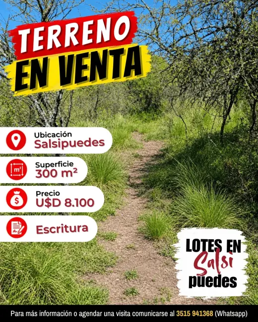 Terreno 343 m² con escritura en Salsipuedes – USD 9.600