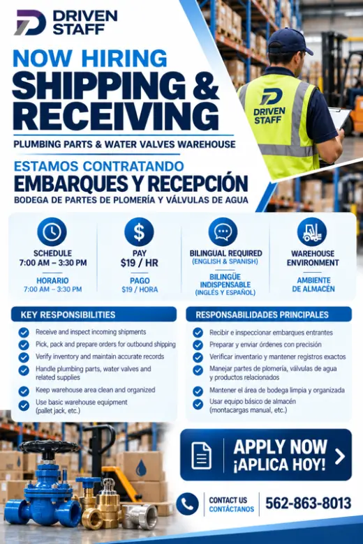 🚨 NOW HIRING | ¡ESTAMOS CONTRATANDO! 🚨