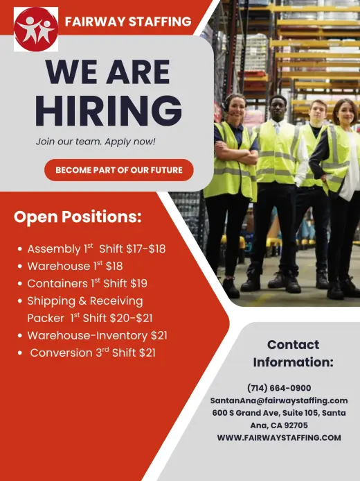 APPLY NOW — POSITIONS ARE OPEN!