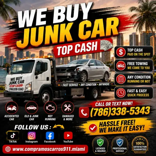 🚗 We buy Junk Cars in Miami 💲