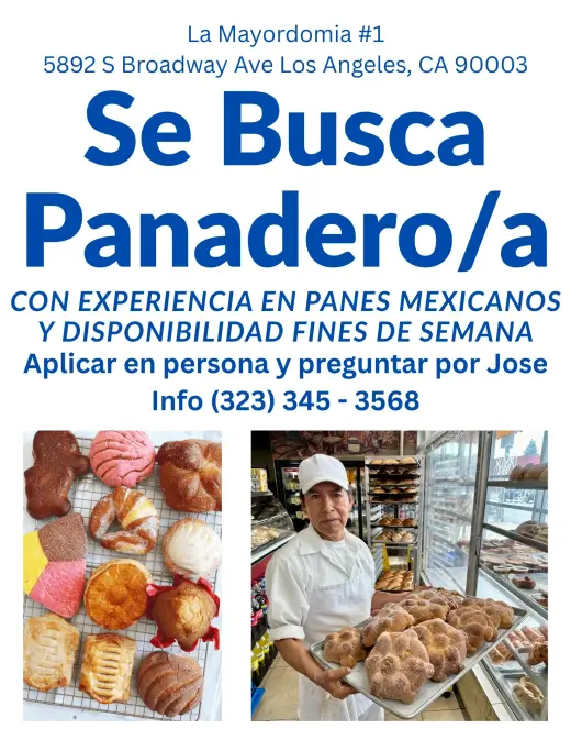 Solicito Panadero/a con experiencia Mexicana