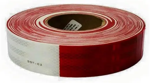Cinta Reflectiva de PVC, en rollo de 9 Mts. rojo y blanco. Excelente calidad.