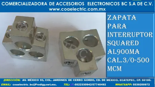 Conector Cuadrado de Aluminio para Interruptor