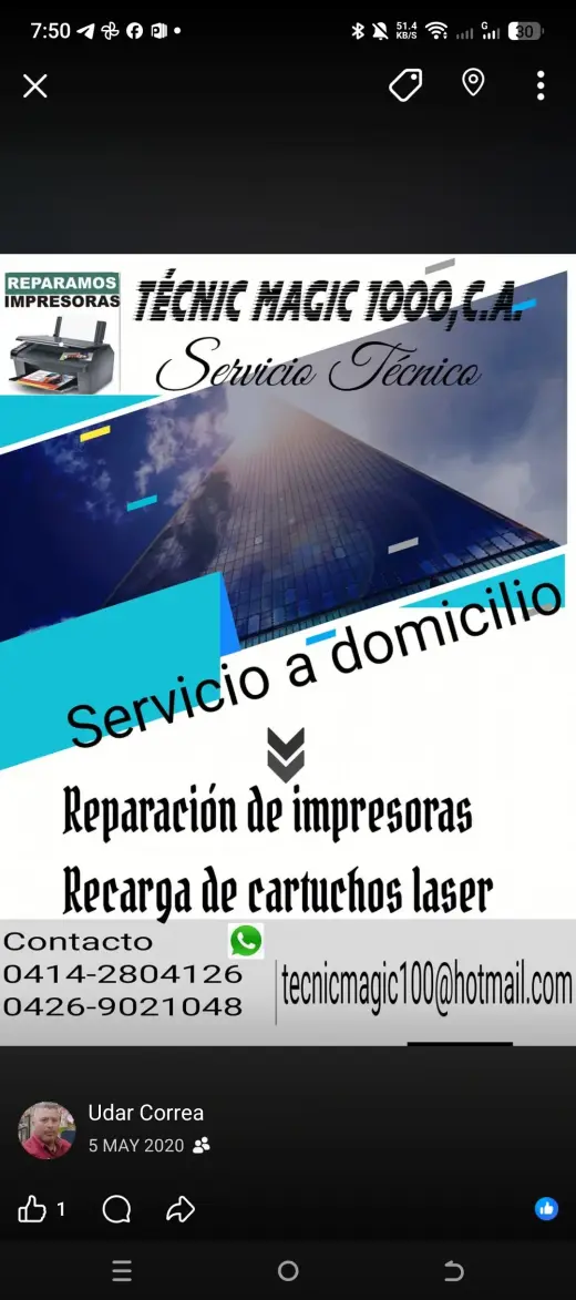 Reparación de impresoras copiadoras servicio a domicilio sin costo visitas