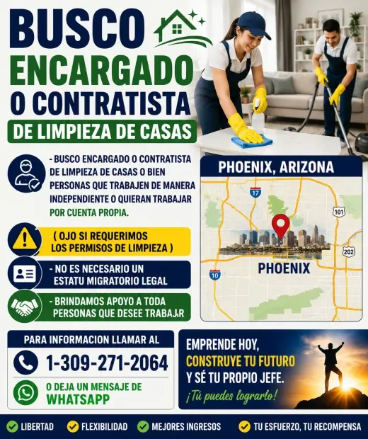 OFERTA DE TRABAJO DE LIMPIEZA RESIDENCIAL