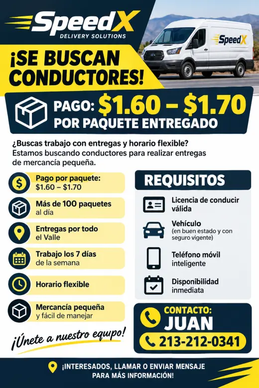 🚨 ¡SE BUSCAN CONDUCTORES! – SPEEDX 🚨