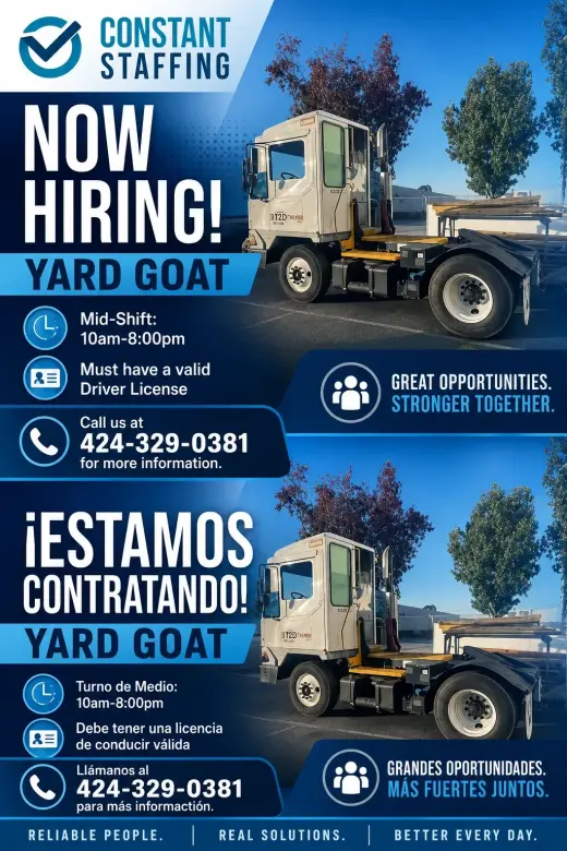 🚛 NOW HIRING – YARD GOAT!