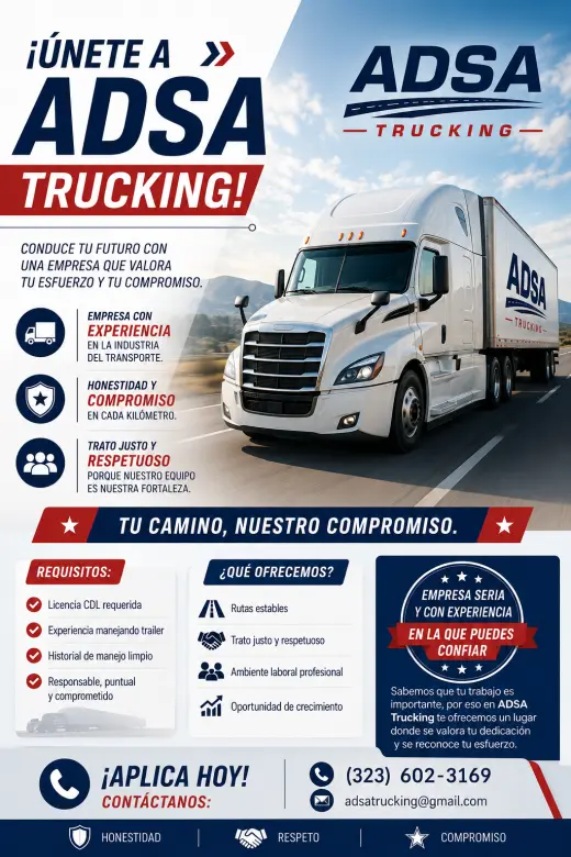 SOLICITAMOS CHOFERES DE TRAILER