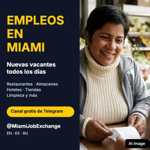 Empleos en Miami: nuevas vacantes todos los días — canal gratis de Telegram