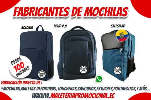 Fabricación de Mochilas Personalizadas - Directo de Ecuador
