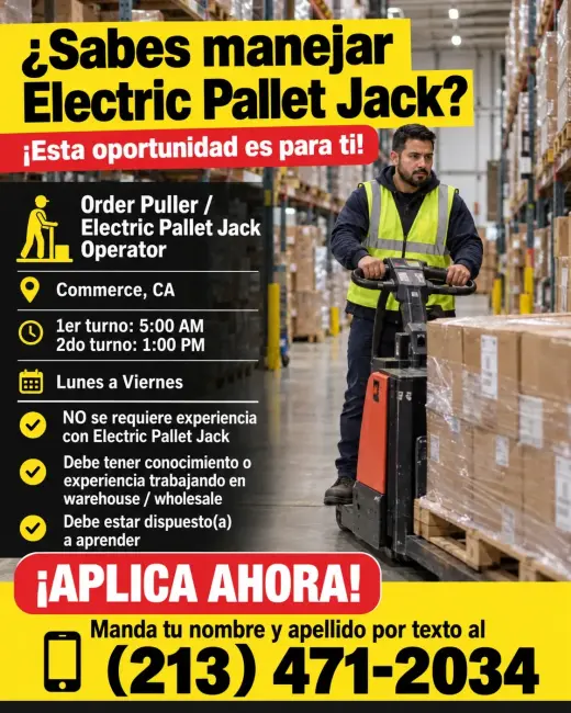 🚨 ¡TRABAJO DISPONIBLE EN COMMERCE! 🚨