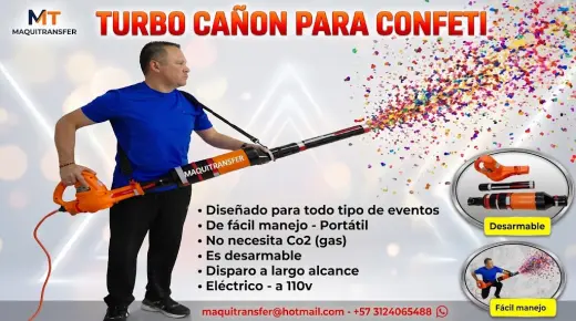 Cañón Turbo de Confeti para Eventos