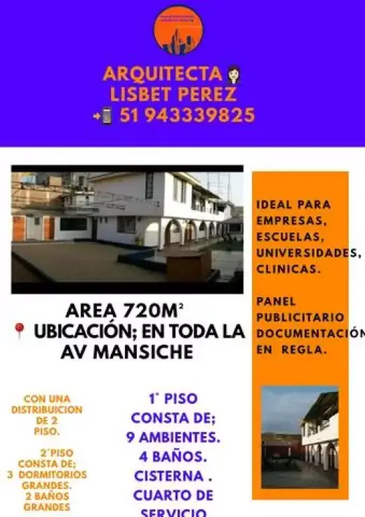 VENDO CASA DE 720M2 MANSICHE