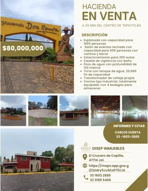 Hacienda en Venta tepatitlan