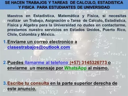 SE HACEN TRABAJOS ESTADISTICA