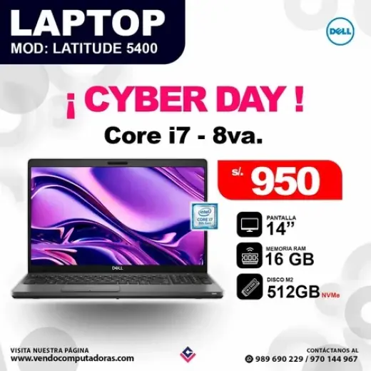 Laptop Dell Intel Core i7 - 8v