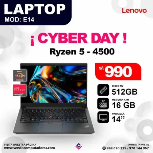 PC LENOVO Rayzen 5 4500