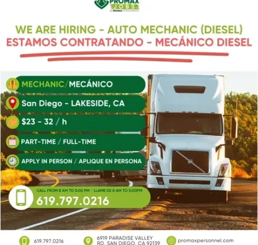 DIESEL MECHANIC. MECÁNICO DIES