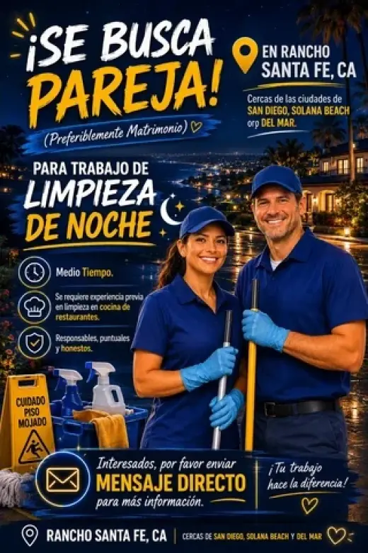 Trabajo de limpieza en noche