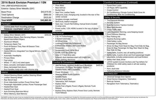 Buick Envision 2016 AWD Premium I 4dr Crossover
